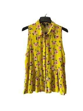 Velvet Heart Yellow Floral Top Size XL NWT